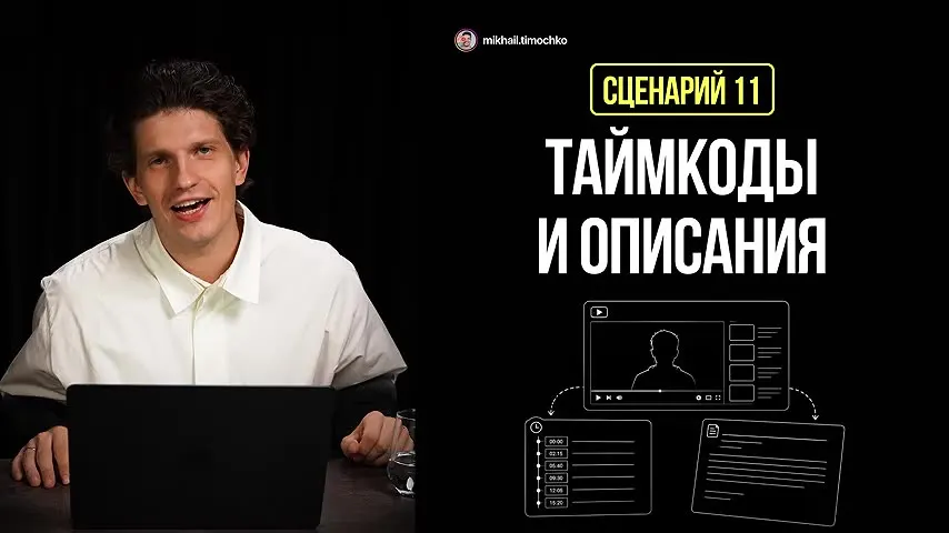 Сценарий 11: таймкоды и описания